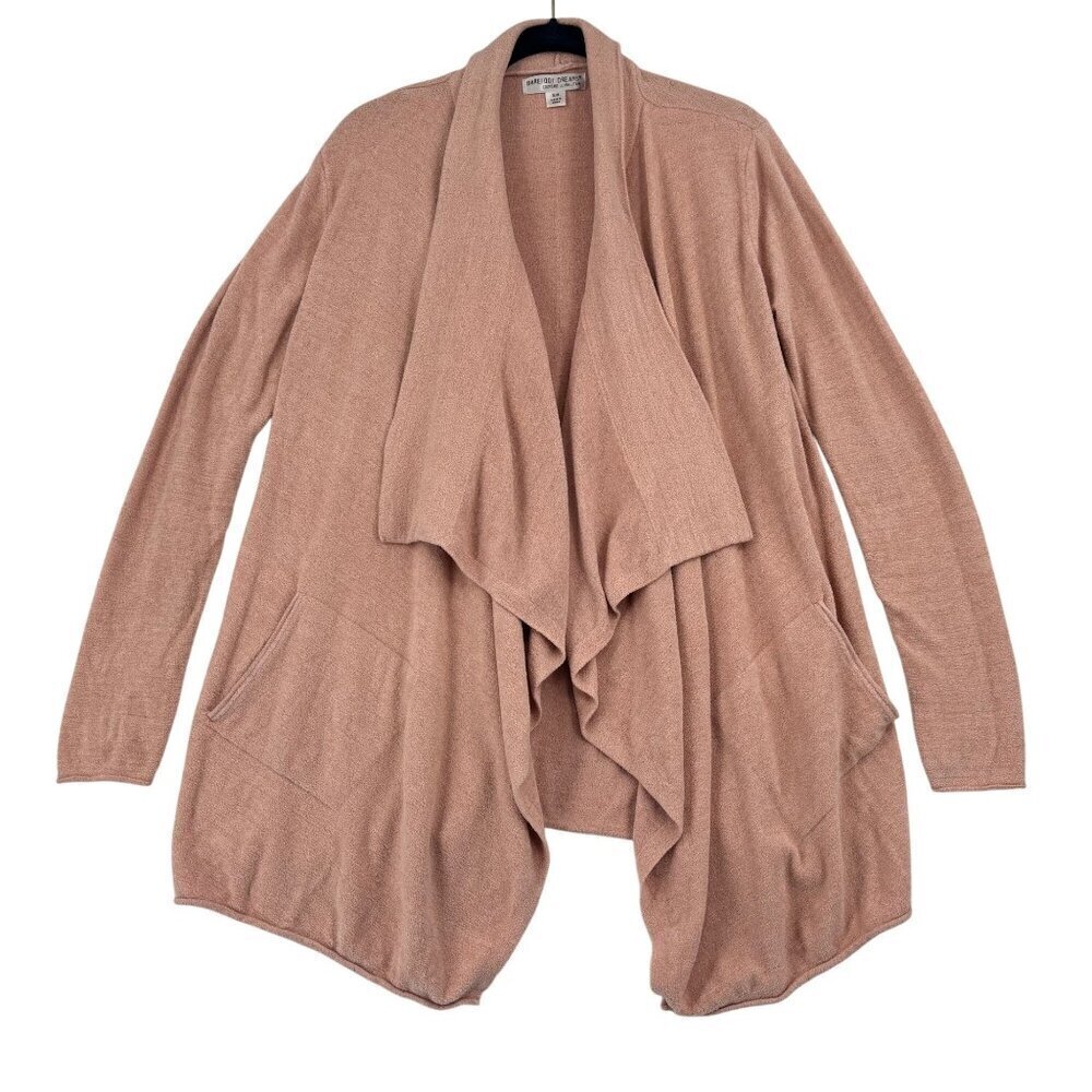 Barefoot Dreams Drape Cardigan Sweater S/M Blush Pink Cozychic Ultra Lite Cardi